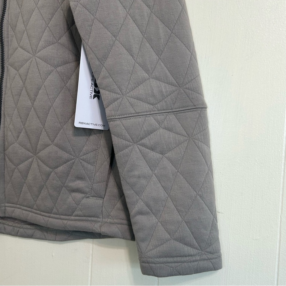 Reebok RBK New Light Gray Long Sleeve Zipper Fleece Sweatshirt Jacket Size Small - Picture 8 of 12